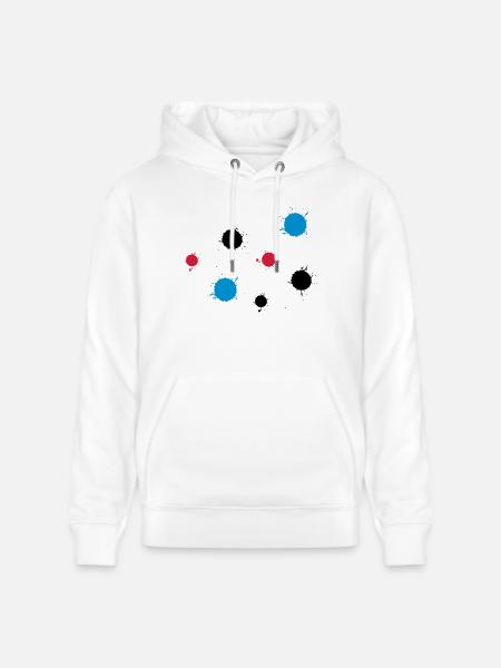farbkleckse_2 - Stanley/Stella Unisex Bio-Hoodie CRUISER - Weiß