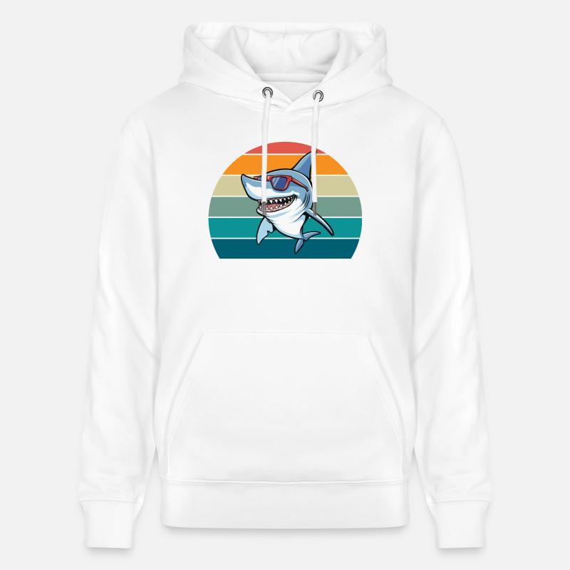 Requin rétro - Sweat à capuche bio CRUISER Stanley/Stella Unisexe - blanc