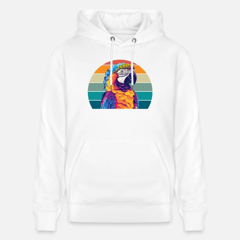 Perroquet Rétro - Sweat à capuche bio CRUISER Stanley/Stella Unisexe - blanc