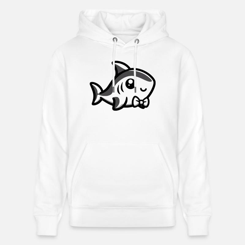 Requin mignon avec nœud papillon - Sweat à capuche bio CRUISER Stanley/Stella Unisexe - blanc
