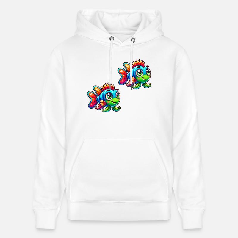 fish comic 2 - Stanley/Stella Unisex Bio-Hoodie CRUISER  - Weiß