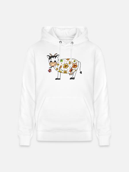 Vache - Sweat à capuche bio CRUISER Stanley/Stella Unisexe - blanc
