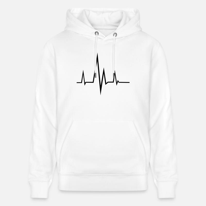 Fréquence - Pouls - Sweat à capuche bio CRUISER Stanley/Stella Unisexe - blanc