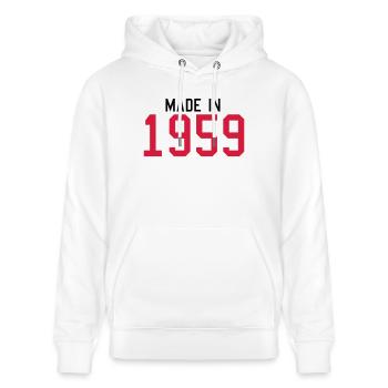1959 - Stanley/Stella Unisex Bio-Hoodie CRUISER  - Weiß - Vorne - Alina (178cm) & Michal (187cm)