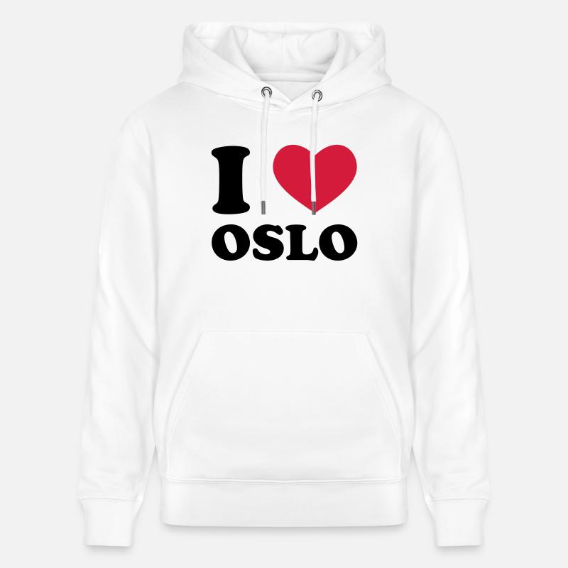 I Love Oslo - Sweat à capuche bio CRUISER Stanley/Stella Unisexe - blanc