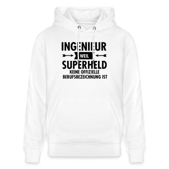 Ingenieur Superheld - Stanley/Stella CRUISER Unisex Organic Hoodie - white - Front - Alina (178cm) & Michal (187cm)