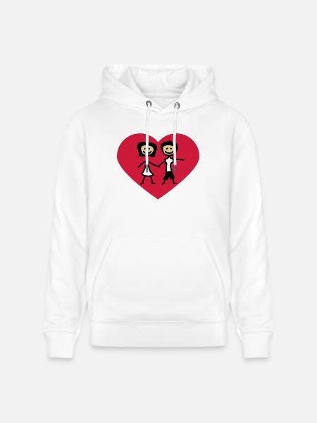herz_3c - Sweat à capuche bio CRUISER Stanley/Stella Unisexe - blanc