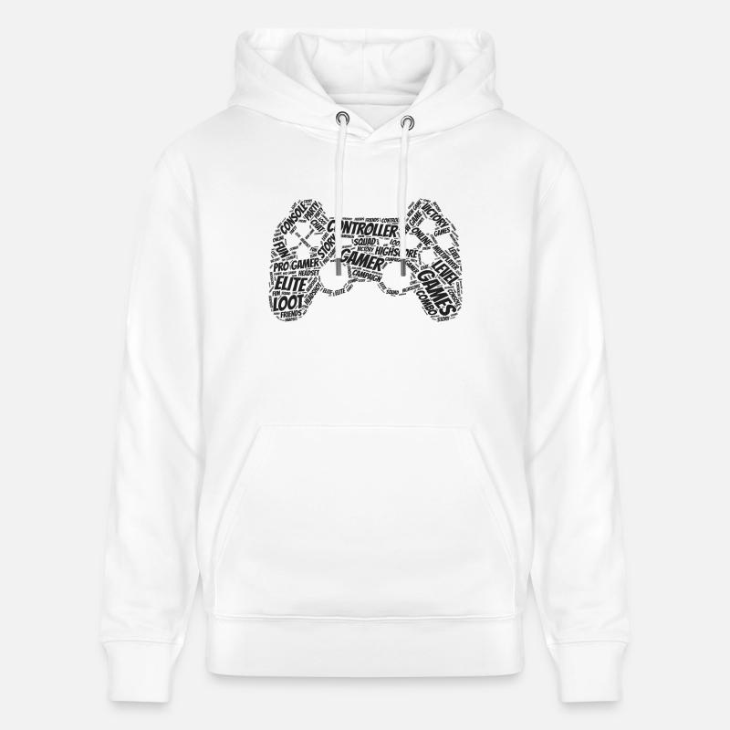 game controller wordart - Sweat à capuche bio CRUISER Stanley/Stella Unisexe - blanc