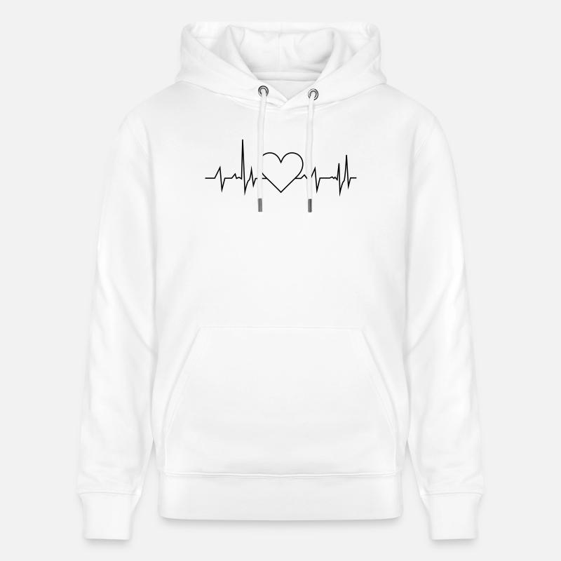 Fréquence cardiaque - Sweat à capuche bio CRUISER Stanley/Stella Unisexe - blanc