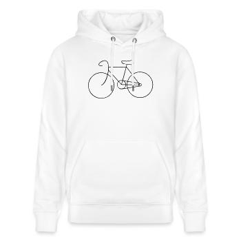 bike cycle cycling logo sport bicycle - Stanley/Stella Unisex Bio-Hoodie CRUISER  - Weiß - Vorne - Alina (178cm) & Michal (187cm)