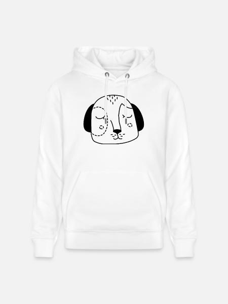 Dog face dog's head - Stanley/Stella CRUISER Unisex Organic Hoodie - white