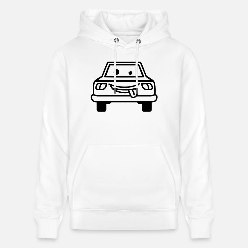Cartoon Car - Sweat à capuche bio CRUISER Stanley/Stella Unisexe - blanc