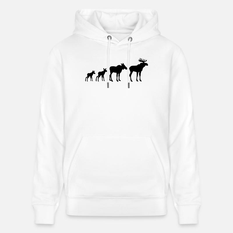 Évolution des wapitis - Sweat à capuche bio CRUISER Stanley/Stella Unisexe - blanc