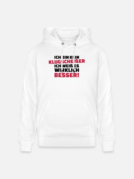 Klugscheißer - Stanley/Stella Unisex Bio-Hoodie CRUISER  - Weiß