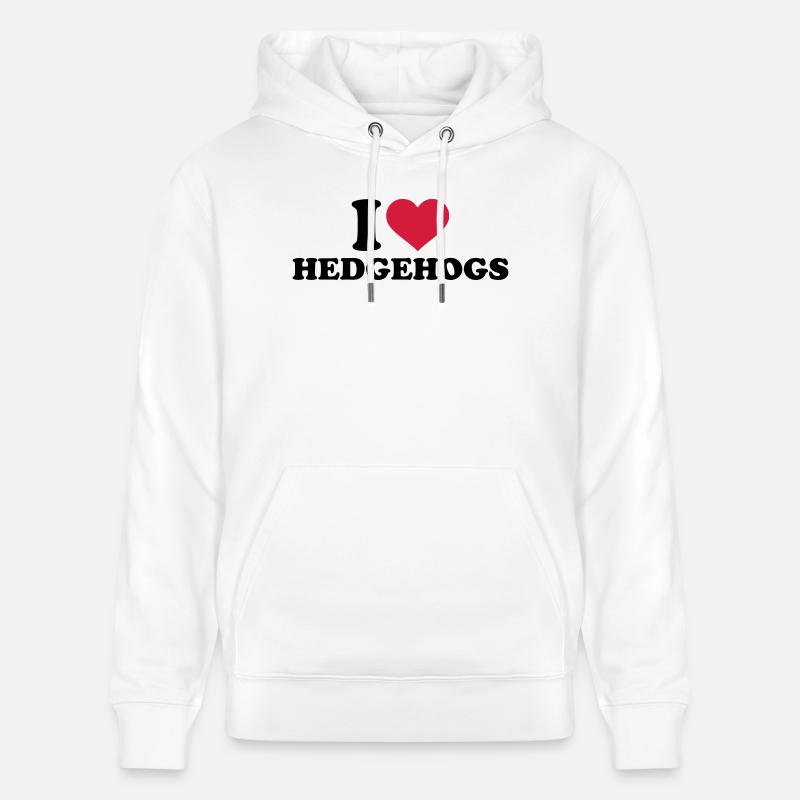I love hedgehogs - Sweat à capuche bio CRUISER Stanley/Stella Unisexe - blanc