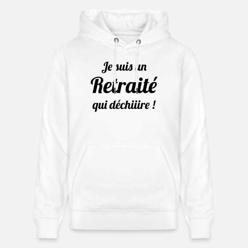 retraite / retraité / retraitée / pension - Sweat à capuche bio CRUISER Stanley/Stella Unisexe - blanc