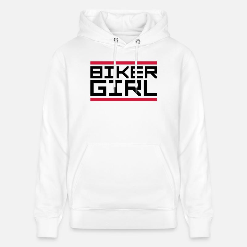Balken Logo Biker - Stanley/Stella Unisex Bio-Hoodie CRUISER  - Weiß