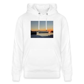 Coucher de soleil sur les Lofoten - Sweat à capuche bio CRUISER Stanley/Stella Unisexe - blanc - Devant - Alina (178cm) & Michal (187cm)