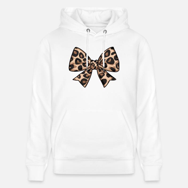 GRAND NŒUD TENDANCE LÉOPARD - Sweat à capuche bio CRUISER Stanley/Stella Unisexe - blanc
