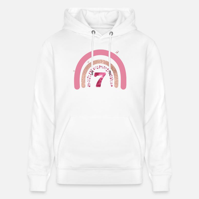 7e anniversaire rainbow rose - Sweat à capuche bio CRUISER Stanley/Stella Unisexe - blanc