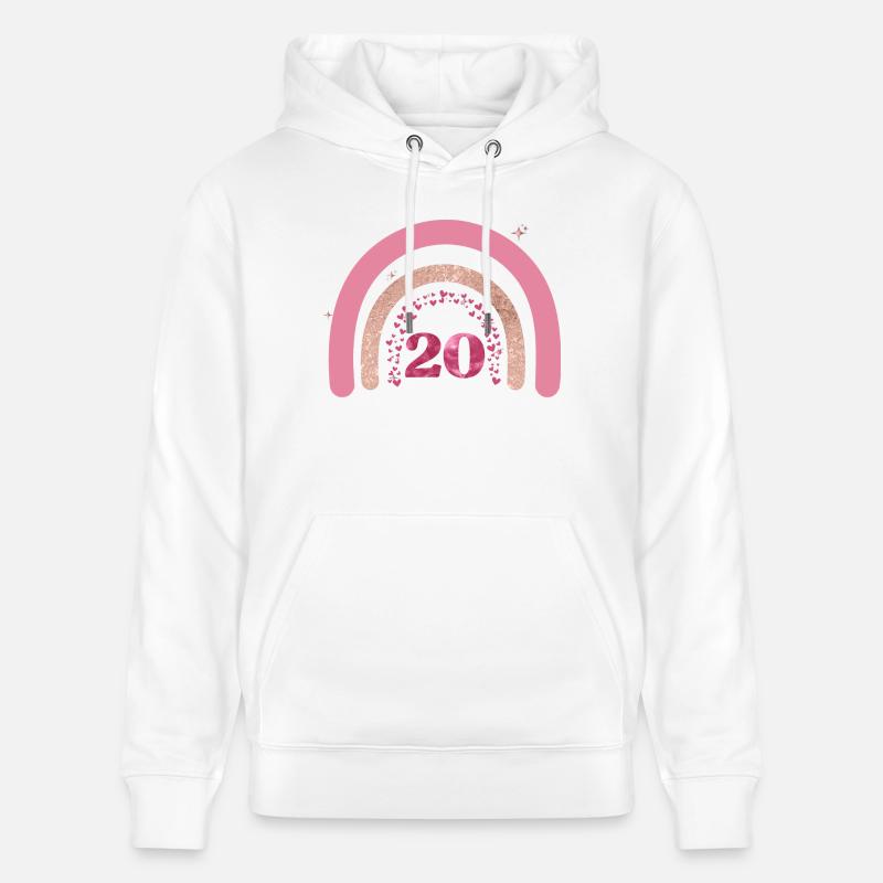 20e anniversaire rainbow rose - Sweat à capuche bio CRUISER Stanley/Stella Unisexe - blanc