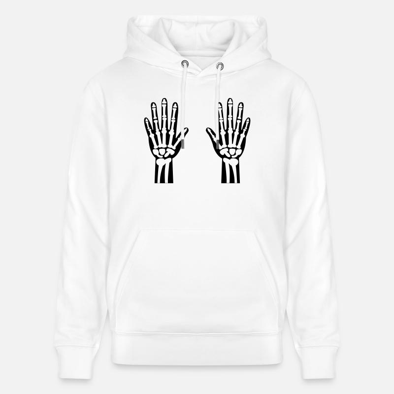 Mains Squelette 01 - Sweat à capuche bio CRUISER Stanley/Stella Unisexe - blanc