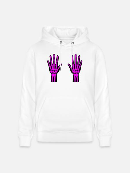 Skeleton Hands 02 - Stanley/Stella CRUISER Unisex Organic Hoodie - white