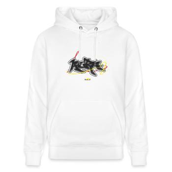 Aura Graffiti - Stanley/Stella Unisex Bio-Hoodie CRUISER  - Weiß - Vorne - Alina (178cm) & Michal (187cm)