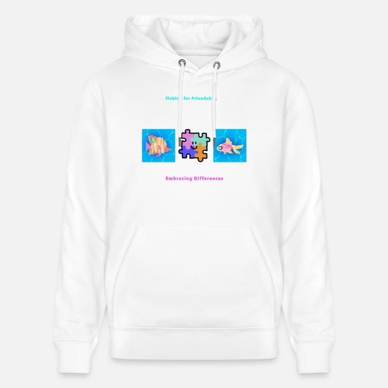 Pêcher l’amitié Accepter les différences - Sweat à capuche bio CRUISER Stanley/Stella Unisexe - blanc