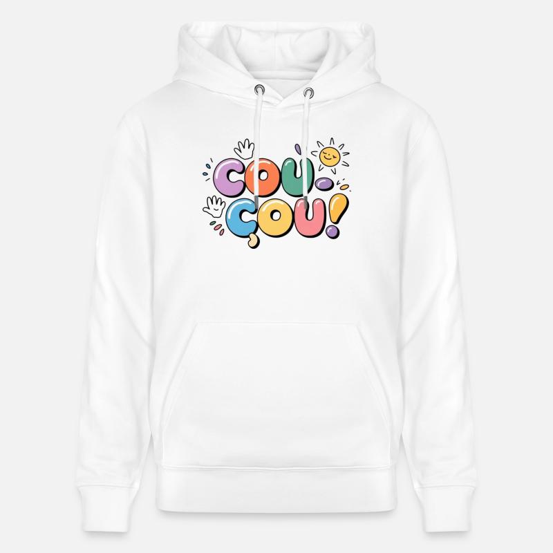 Coucou - Message en Douceur - Sweat à capuche bio CRUISER Stanley/Stella Unisexe - blanc