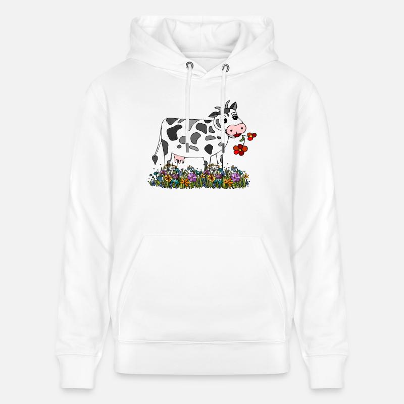 Vache - Sweat à capuche bio CRUISER Stanley/Stella Unisexe - blanc