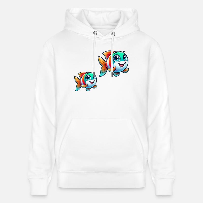 Bande dessinée de poisson - Sweat à capuche bio CRUISER Stanley/Stella Unisexe - blanc