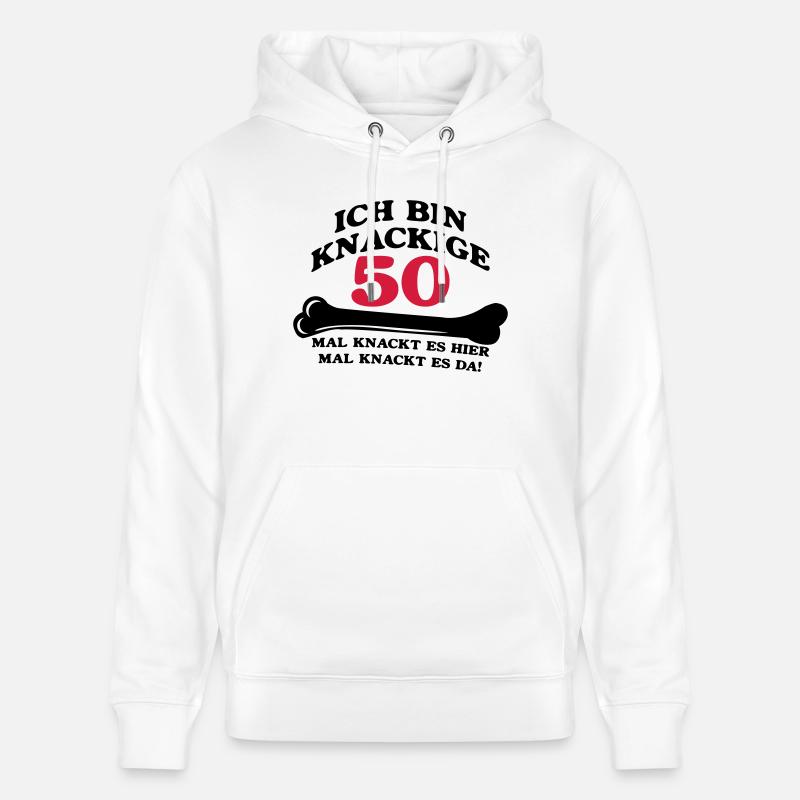 Anniversaire - je suis Crunchy 50 - Sweat à capuche bio CRUISER Stanley/Stella Unisexe - blanc
