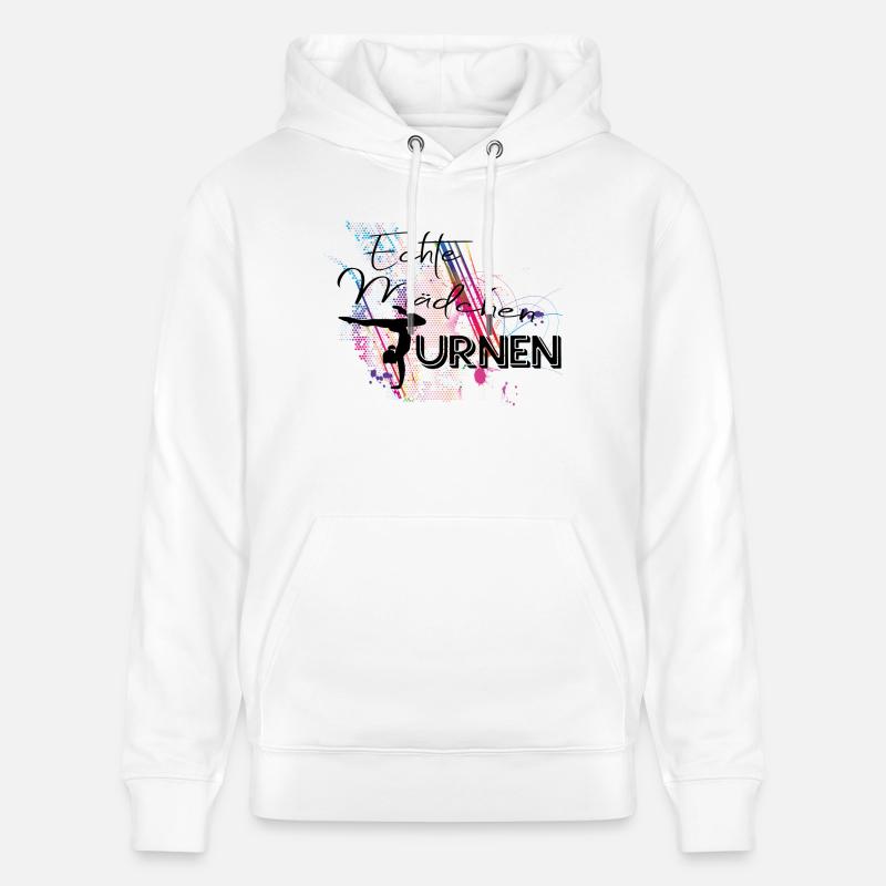Echte Mädchen Turnen - Stanley/Stella Unisex Bio-Hoodie CRUISER  - Weiß
