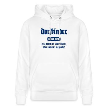 Dorfkinder heulen nicht - Lustiger Spruch - Stanley/Stella Unisex Bio-Hoodie CRUISER  - Weiß - Vorne - Alina (178cm) & Michal (187cm)