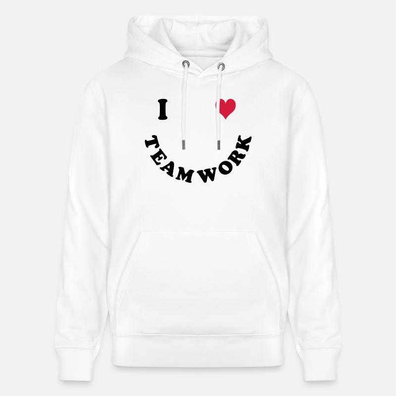 J’aime le travail d’équipe - Sweat à capuche bio CRUISER Stanley/Stella Unisexe - blanc