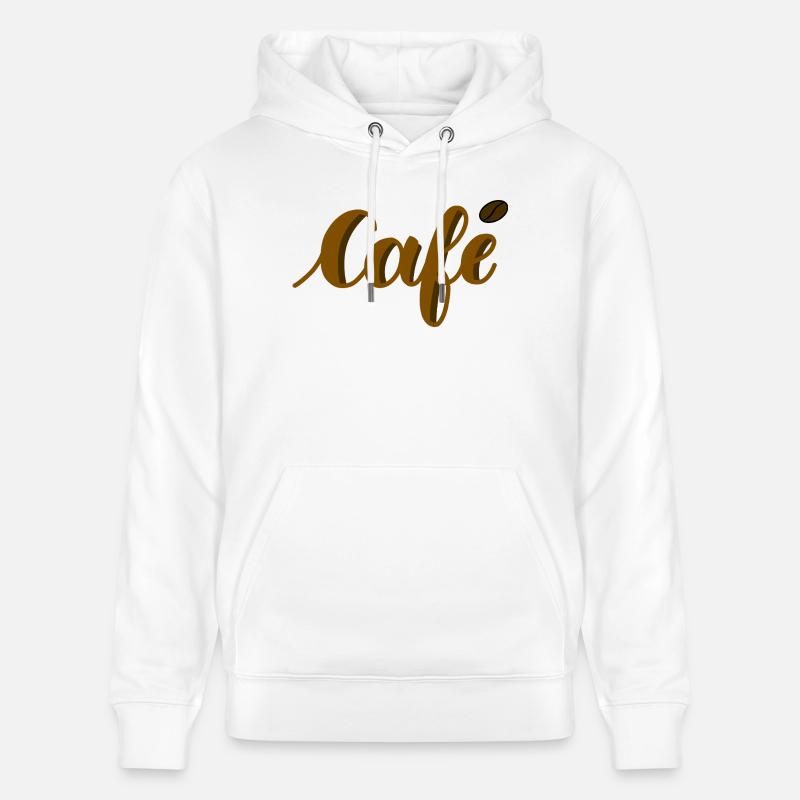 lettrage café - Sweat à capuche bio CRUISER Stanley/Stella Unisexe - blanc