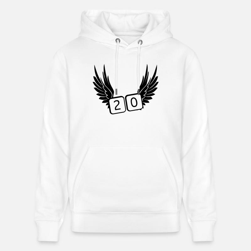 20 années - Sweat à capuche bio CRUISER Stanley/Stella Unisexe - blanc