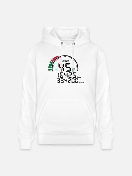 years 45 years anniversary meter - Stanley/Stella CRUISER Unisex Organic Hoodie - white