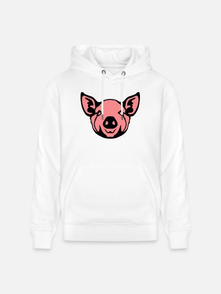head pig pig face 8 - Stanley/Stella CRUISER Unisex Organic Hoodie - white