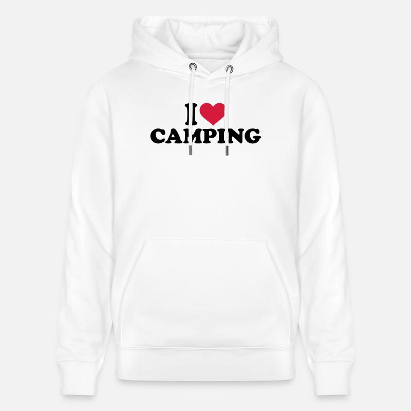 I love Camping - Sweat à capuche bio CRUISER Stanley/Stella Unisexe - blanc