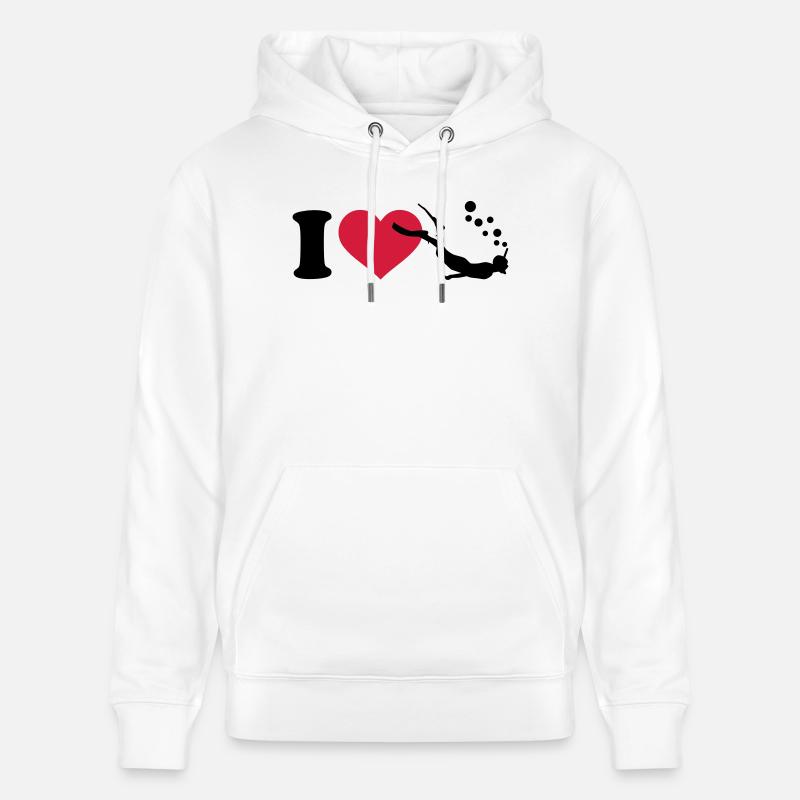 I love Snorkeling - Sweat à capuche bio CRUISER Stanley/Stella Unisexe - blanc