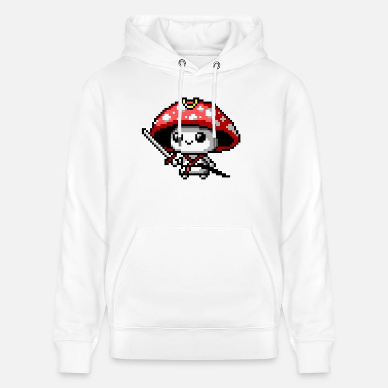 8bit Pilz-Samurai - Stanley/Stella Unisex Bio-Hoodie CRUISER  - Weiß