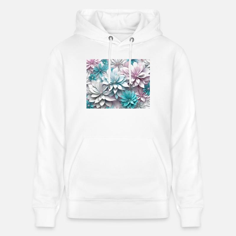 Fleurs en papier - Sweat à capuche bio CRUISER Stanley/Stella Unisexe - blanc