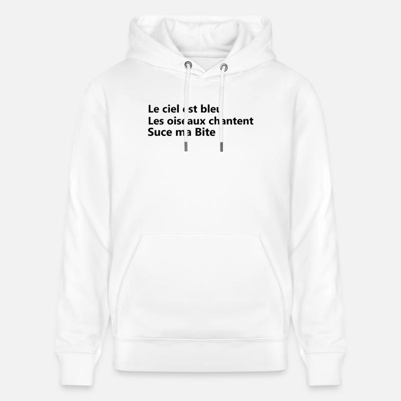 suce ma bite - Sweat à capuche bio CRUISER Stanley/Stella Unisexe - blanc