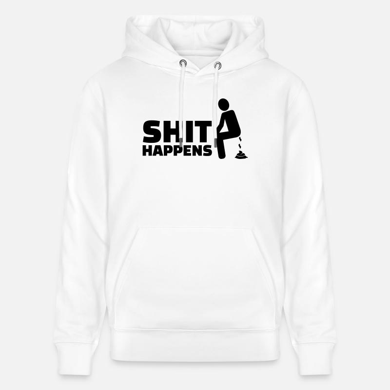 Shit happens - Stanley/Stella Unisex Bio-Hoodie CRUISER - Weiß