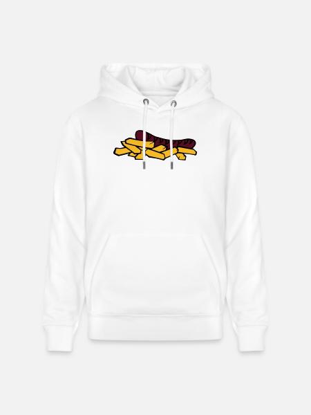 currywurst frite saucisse - Sweat à capuche bio CRUISER Stanley/Stella Unisexe - blanc