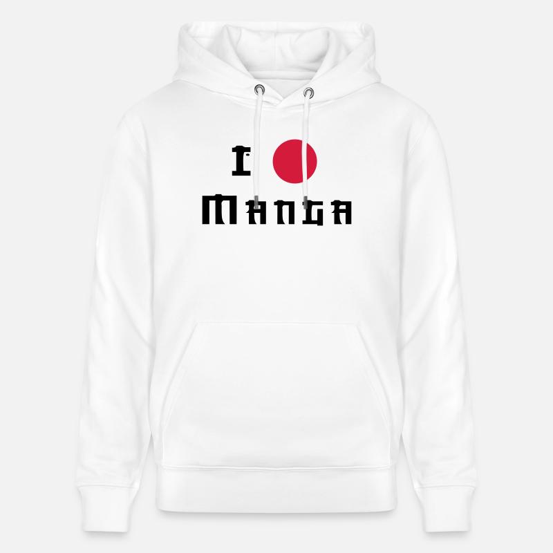 I Love Manga - Sweat à capuche bio CRUISER Stanley/Stella Unisexe - blanc