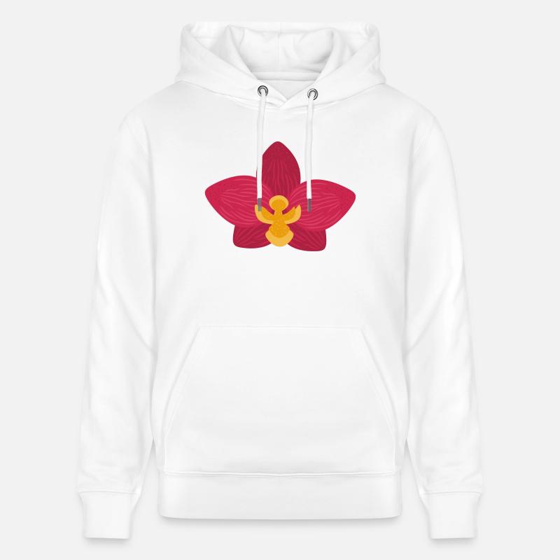 Fleur d’orchidée - Sweat à capuche bio CRUISER Stanley/Stella Unisexe - blanc