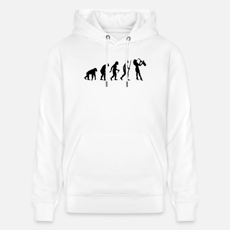 Saxofon Evolution - Stanley/Stella Unisex Bio-Hoodie CRUISER  - Weiß